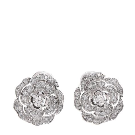 chanel earrings white gold|chanel white gold diamond earrings.